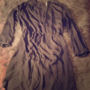 Gray poka dot dress